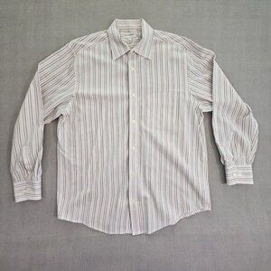 Banana Republic Button Up Shirt Men's Large Striped Cotton Long Sleeve Workwear